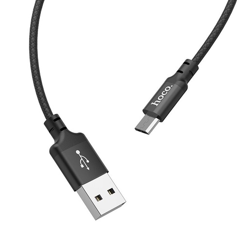 Hoco X14 microUSB kabel, tkanina, max. 2.0A, 1m, Crna