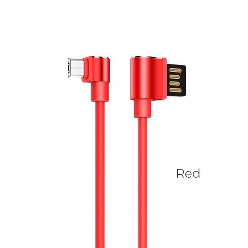 Hoco U37 1.2M L oblika microUSB kabel (L oblika), crvena
