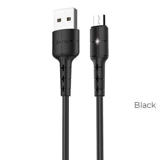 Hoco X30 microUSB kabel (LED indikator stanja), LED indikator stanja, 2A, 1,2m, crna