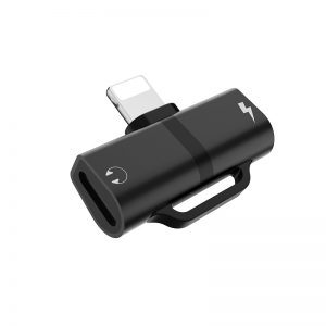 Hoco LS20 2in1 lightning razdjelnik (lightning audio+lightning punjač port), crna