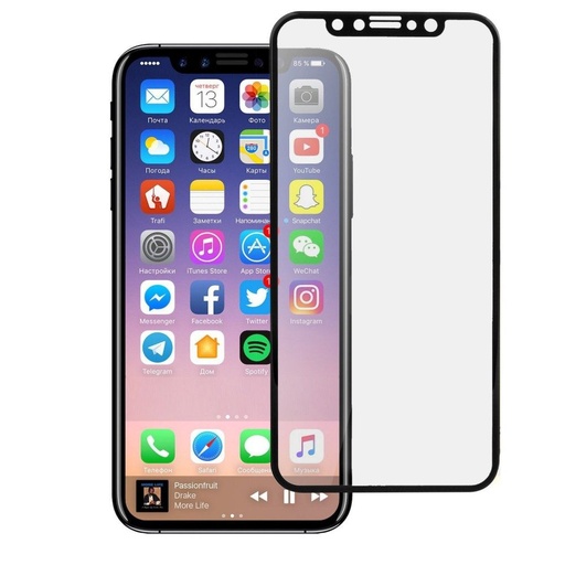 Apple iPhone X/XS/11 Pro 5D zaštitno staklo potpuni za zaslon, proziran (crna okvir)