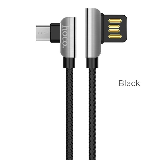 Hoco U42 čelik TPE microUSB kabel (L oblika), crna