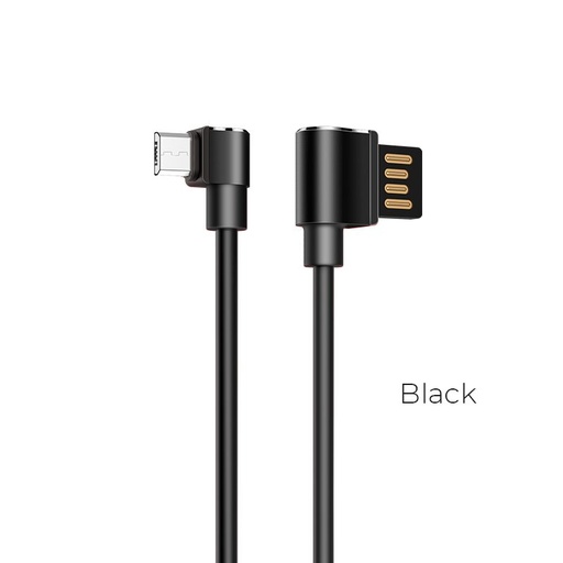 Hoco U37 1.2M L oblika microUSB kabel (L oblika), crna