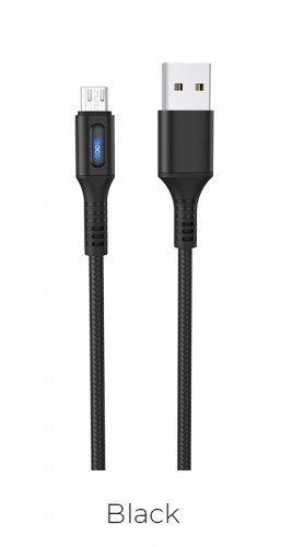 Hoco U79 microUSB kabel, LED indikator stanja, prekomjerno punjenje protiv zaštita, crna