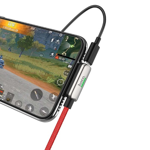 Hoco LS28 lightning razdjelnik (lightning audio+lightning punjač port), srebrna