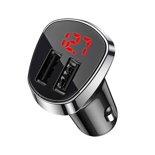 Borofone BZ15 auto punjač (2xUSB port), LED indikator stanja, 5V 2,4A, crna