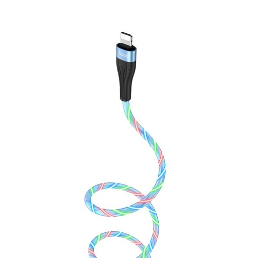 Hoco U85 lightning kabel, 2,4A, svjetleći, 1m, plava