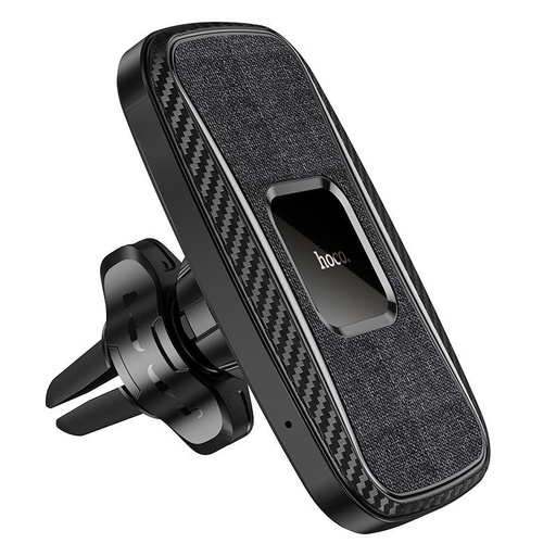 Hoco CA75 bežični auto punjač (za ventilacijsku rešetku), 10W, PU koža, magnetski, crna