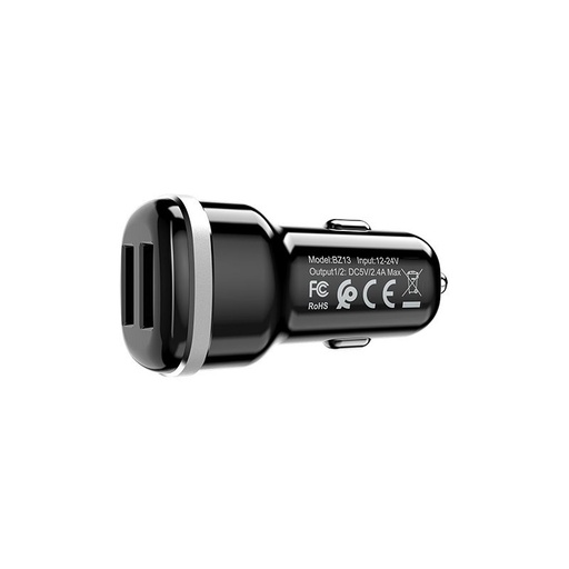 Borofone BZ13 auto punjač (2xUSB port), 5V 2,4A, crna