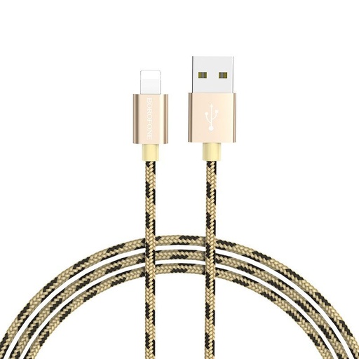 Borofone BX24 lightning kabel, tkanina, 1m, zlatna