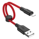 Hoco X21 Plus lightning kábel, 3A, 0.25M, fekete - piros