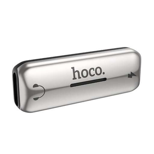 Hoco LS27 lightning razdjelnik (lightning audio+lightning punjač port), 2A, srebrna