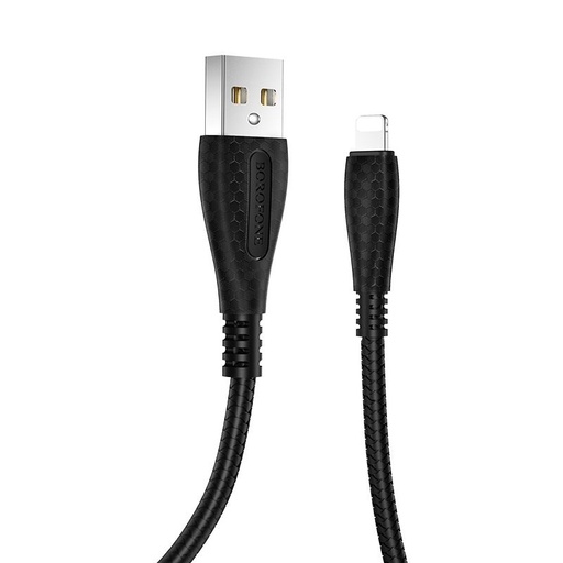 Borofone BX38 lightning kabel, 2.4A, 1M, TPE fonat, TPE priključak, crna