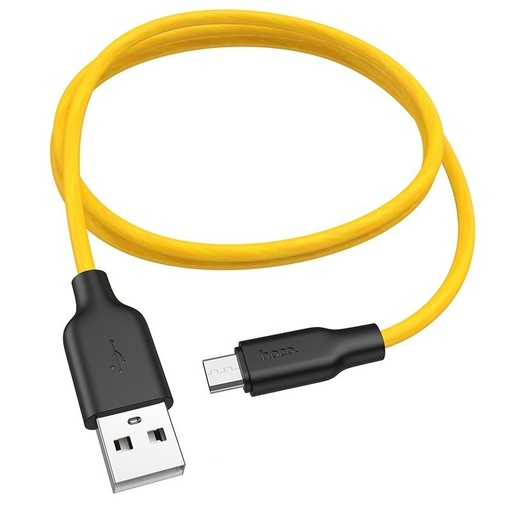Hoco X21 Plus microUSB kabel, fluorescentan, 1M, 2.4A, silikonski, žuta