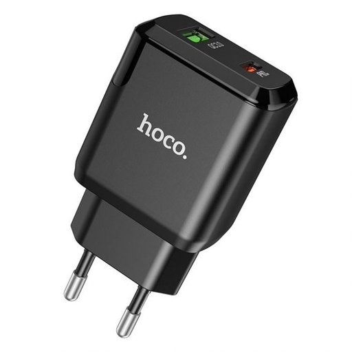 Hoco N5 mrežni brzi punjač (QC, PD), PD20W + QC3.0, crna