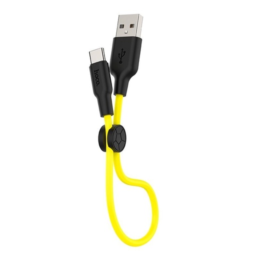 Hoco X21 Plus type-C kabel, fluorescentan, 0.25M, 2.4A, silikonski, crna - žuta