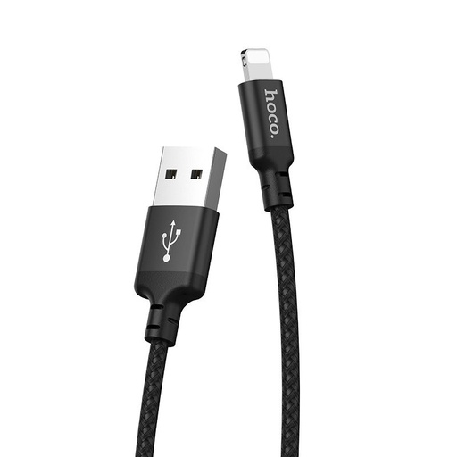 Hoco X14 lightning kabel, tkanina, 2.4A, crna