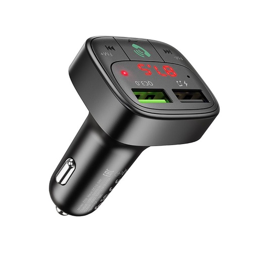 Hoco E59 FM transmitter, QC 3.0 brzi punjač 18W, LED indikator stanja, BT 5.0, crna