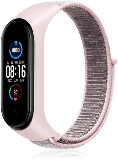 Xiaomi Mi Band 3/4/5/6 nylon remen, svijetao ružičasta