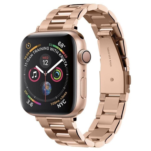 Apple Watch Series 1/2/3/4/5/6(38/40mm) Spigen moderan fit nehrđajući čelik remen, ružičasto zlatna