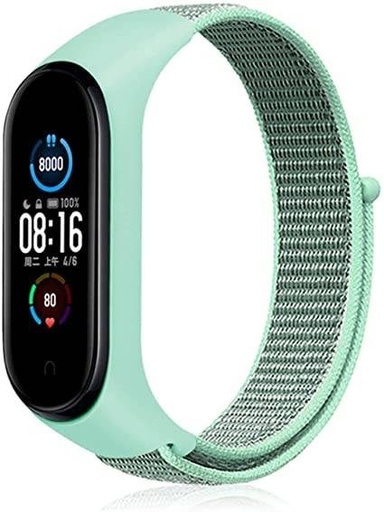 Xiaomi Mi Band 3/4/5/6 nylon remen, menta