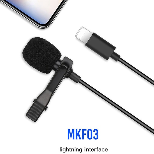 XO MKF03 mobitel mikrofon (Crna) – Lightning s priključkom