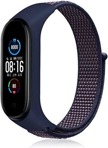 Xiaomi Mi Band 3/4/5/6 nylon remen, morskoplava