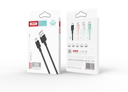 XO NB156 USB-C podatkovni kabel (Bijela) – silikonski obloga, 2.4A