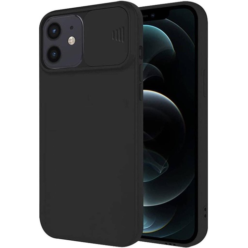 Apple iPhone 12/12 Pro kamera sa zaštitom silikonski zaštitna maskica (Crna)