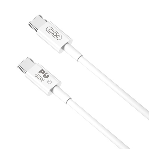 XO NB-Q190A USB-C–USB-C podatkovni kabel (Bijela) – 1 m, PD 60W