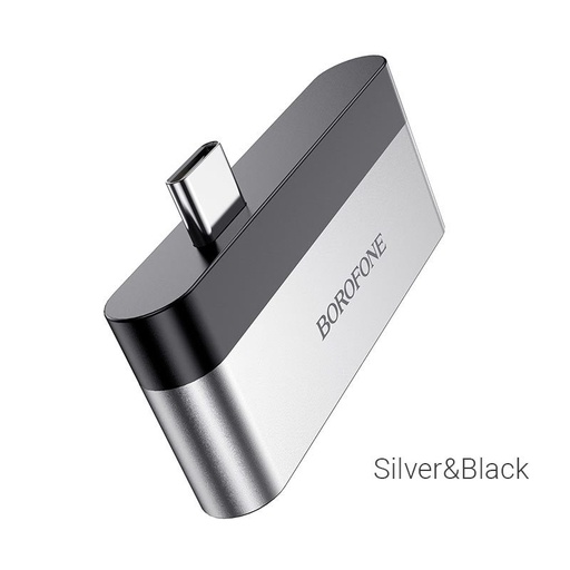 Borofone DH2 HDMI adapter, adapter USB-C HDMI + USB3.0, aluminij legura, širok kružni kompatibilnost, crna