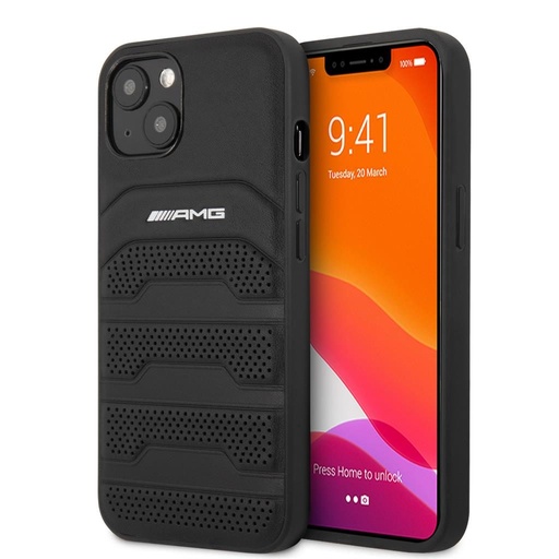 Apple iPhone 13 AMG koža zaštitna maskica (Crna) - AMHCP13MGSEBK
