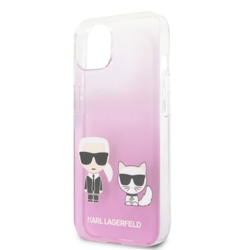 Apple iPhone 13 Pro Karl Lagerfeld PC/TPU Ikoničan Karl and Choupette futrola (Ružičasta) – KLHCP13LCKTRP