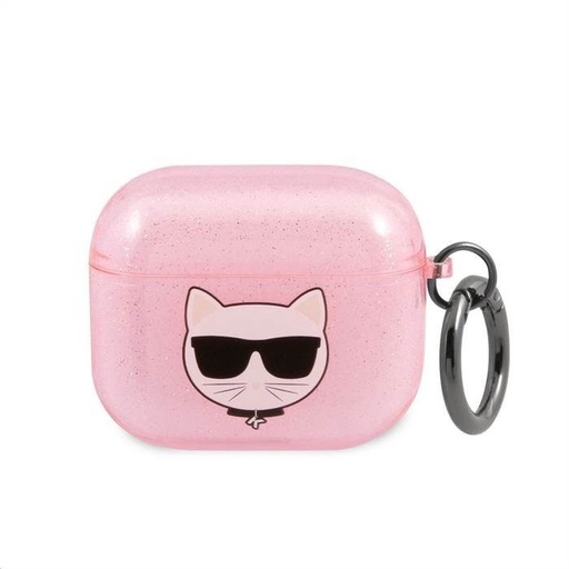 Apple AirPods 3 Karl Lagerfeld Choupette Glitter futrola (Ružičasta) – KLA3UCHGP