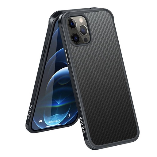Apple iPhone 12/12 Pro Sulada carbon fiber zaštitna maskica (Crna)