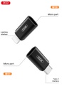 XO NB131 micro USB–USB-C adatkábel adapter (Fekete) – töltés és adatátvitel