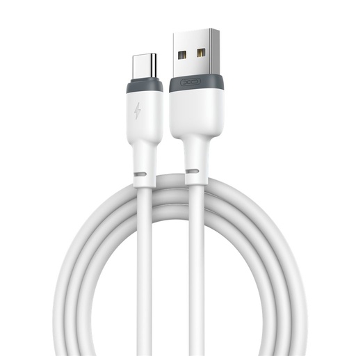 XO NB208 USB-C podatkovni kabel (Bijela) – mekan silikonski obloga