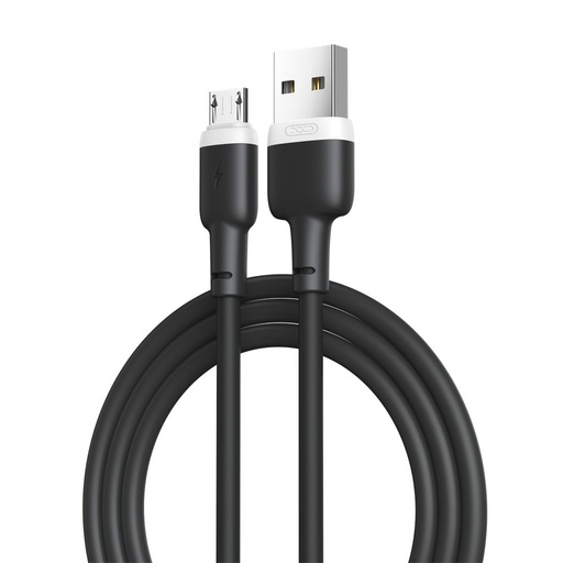 XO NB208 micro USB podatkovni kabel (Crna) – mekan silikonski obloga