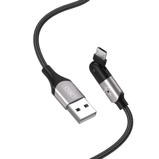 XO NB176 micro USB podatkovni kabel (Crna) – 1.2 m, 2.4A, 180°-ban okretan glava