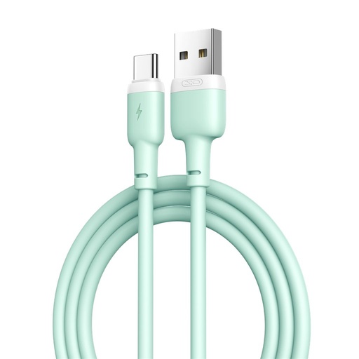 XO NB208 USB-C podatkovni kabel (Zelena) – mekan silikonski obloga