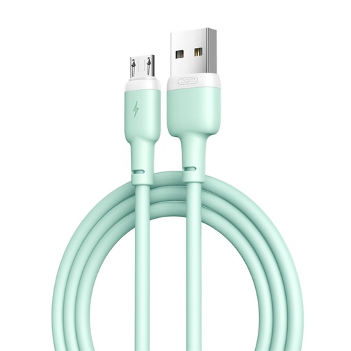 XO NB208 micro USB podatkovni kabel (Zelena) – mekan silikonski obloga