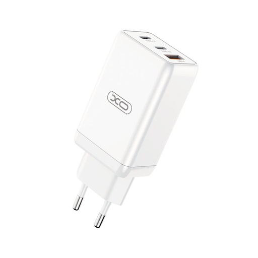 XO CE03 65W GaN brzi punjač (Bijela) – USB-C PD 65W + USB-A QC 30W