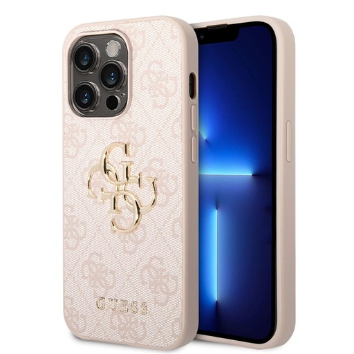 Apple iPhone 14 Pro Guess PU 4G Metal Logo futrola (Ružičasta) - GUHCP14X4GMGPI
