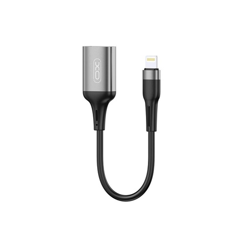 XO NB201 lightning adapter Lightning-USB-A pretvarač, 150mm-es s duljinom kabela, crna