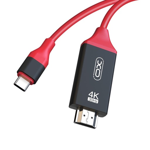 XO GB005 Type-C - HDMI pretvarač, crvena - crna