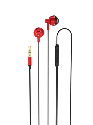 XO EP34 žičani slušalice, s mikrofonom, 3,5mm Jack s priključkom, crna - crvena