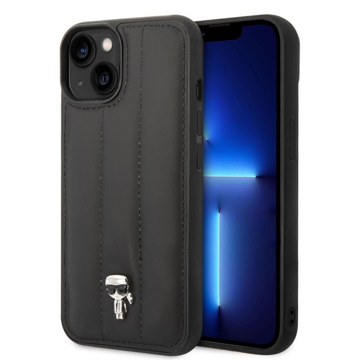 Apple iPhone 14 Karl Lagerfeld Quilted Puffy Ikoničan Logo futrola (Crna) – KLHCP14SPSQPK