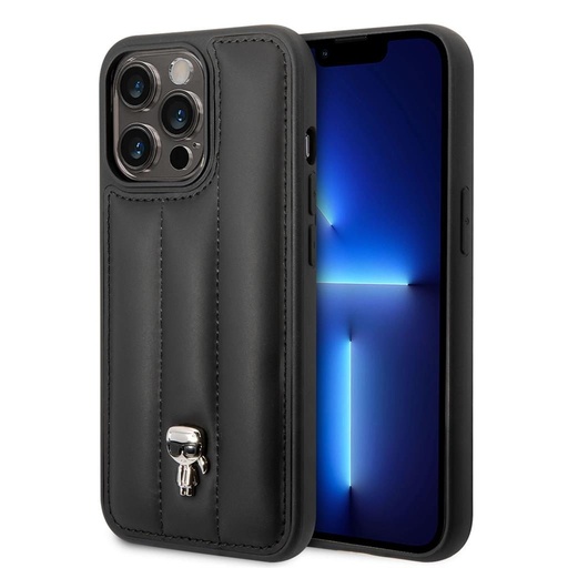 Apple iPhone 14 Pro Max Karl Lagerfeld Quilted Puffy Ikoničan Logo futrola (Crna) – KLHCP14XPSQPK