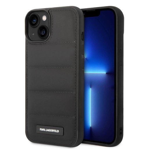Apple iPhone 14 Plus Karl Lagerfeld Quilted Puffy Metal Logo futrola (Crna) – KLHCP14MPSQAK