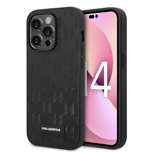 Apple iPhone 14 Pro Karl Lagerfeld Saffiano Monogram futrola (Crna) – KLHCP14LSAKLHPK